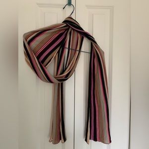 Missoni pink and multicoloured think knitted scarf